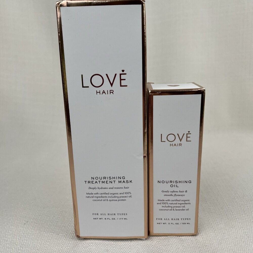 Love Hair Nourishing‎ Treatment Mask And Oil - Lot Of 2 6oz & 2oz Organic New!